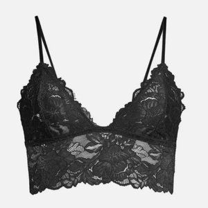 NEW Free People Everyday Lace Long Line 2-Pack Bralettes Black Size XS & Large